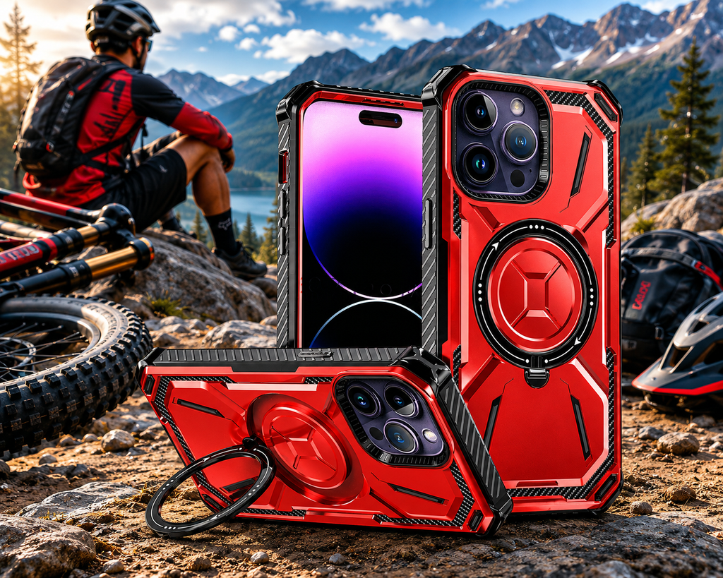 Heavy Duty Magnetic Kickstand Case for iPhone 15 / 14 / 13 / 12 / 11 Series