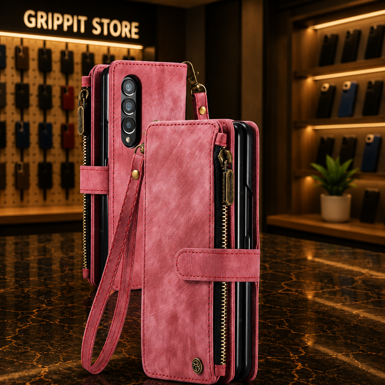Magnetic Wallet Flip Case for Samsung Galaxy Z Fold 3 / Z Fold 4