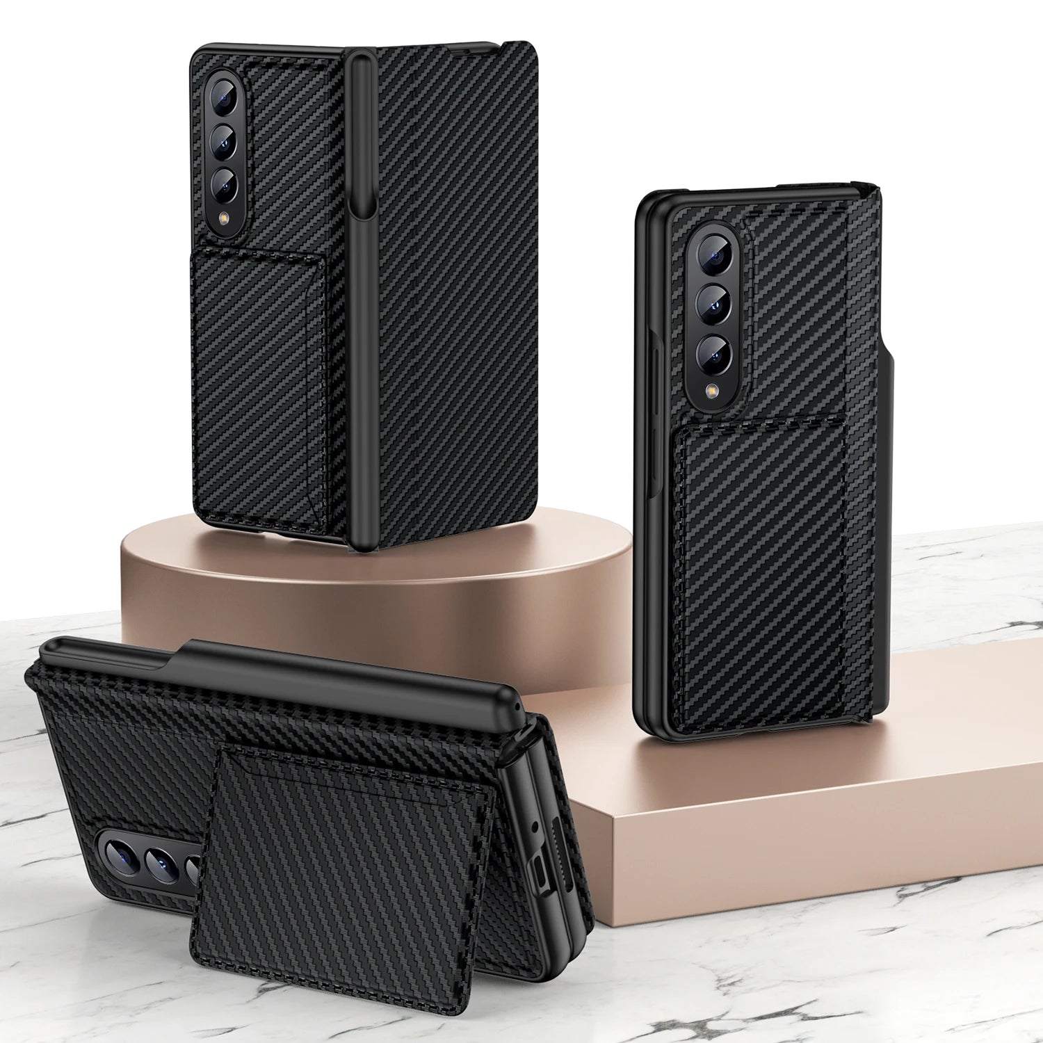 Leather Wallet Case with S Pen Holder for Samsung Galaxy Z Fold 4 / 3