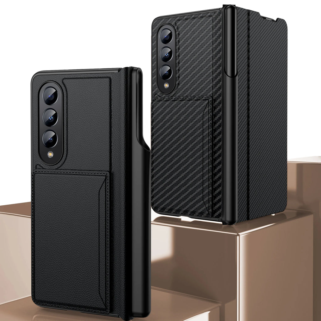 Leather Wallet Case with S Pen Holder for Samsung Galaxy Z Fold 4 / 3