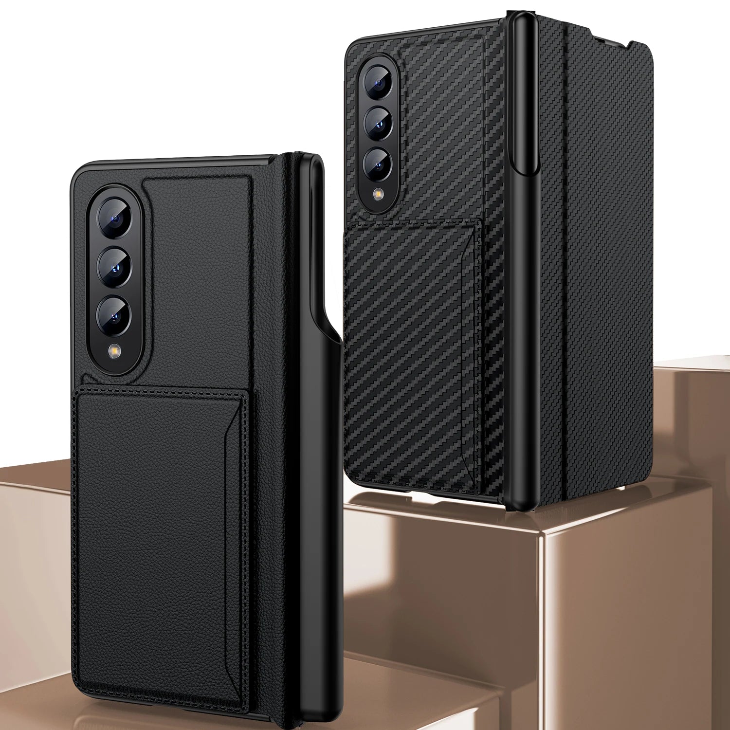 Leather Wallet Case with S Pen Holder for Samsung Galaxy Z Fold 4 / 3