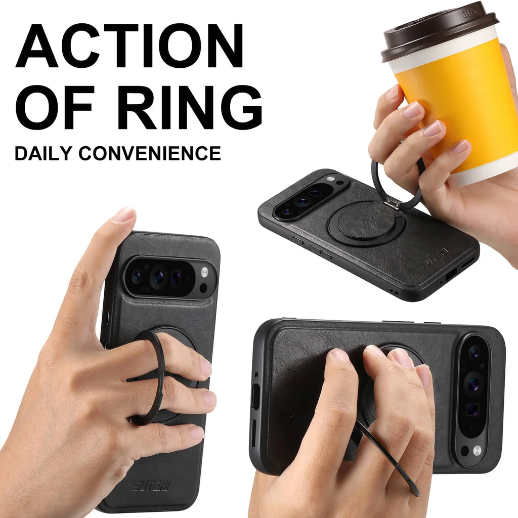 Pixel 6/9 Series Magnetic Leather Kickstand Case