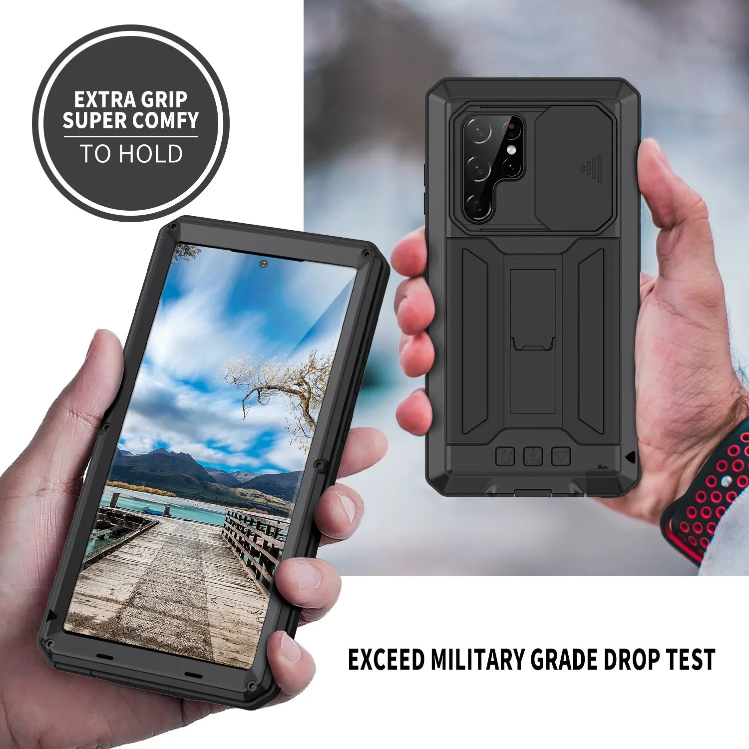 Rugged Military Grade Kickstand Case for Samsung Galaxy S24 / S23 / S22 Series