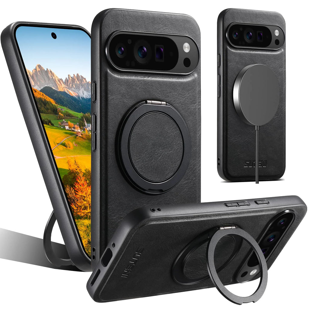 Pixel 6/9 Series Magnetic Leather Kickstand Case