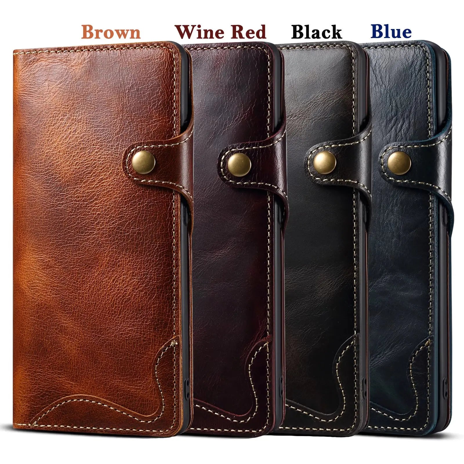Genuine Leather Wallet Case for Samsung Galaxy S & Note Series