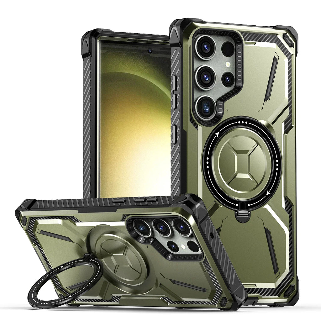 Heavy Duty Magnetic Kickstand Case for Samsung Galaxy S25 / S24 / S23 / S22 / S21 Series