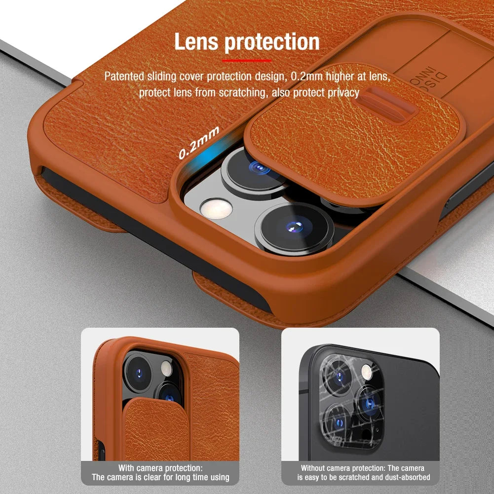 Nillkin Slide Camera Leather Case for iPhone 13 Series