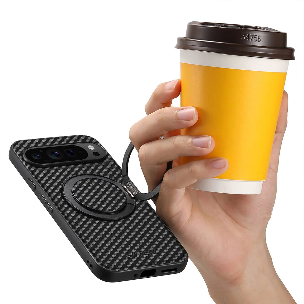 Magnetic Carbon Fiber Kickstand Case for Google Pixel 9/8/7/6 Series