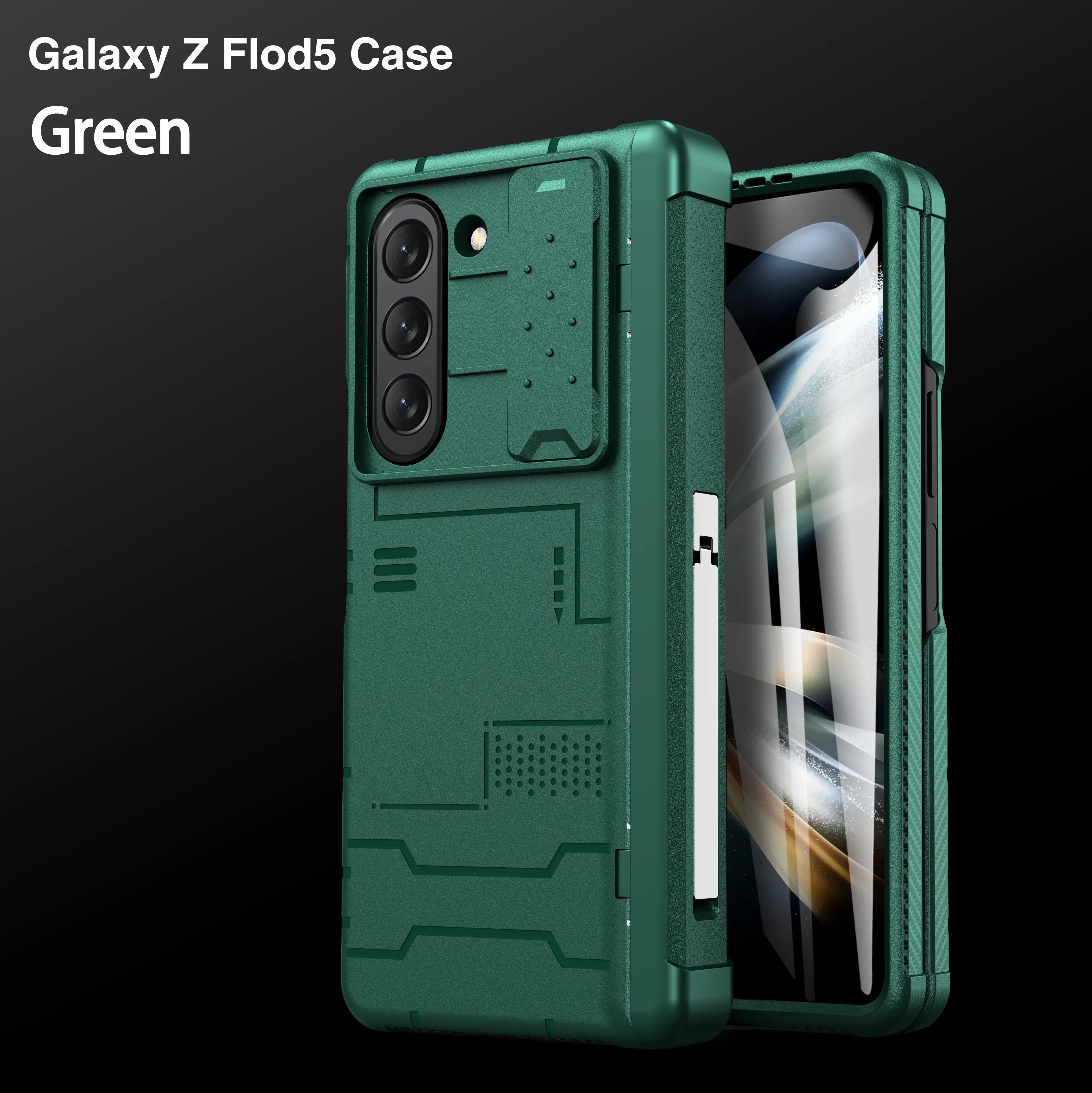 Heavy Duty Rugged Case for Samsung Galaxy Z Fold 5 with S-Pen Holder