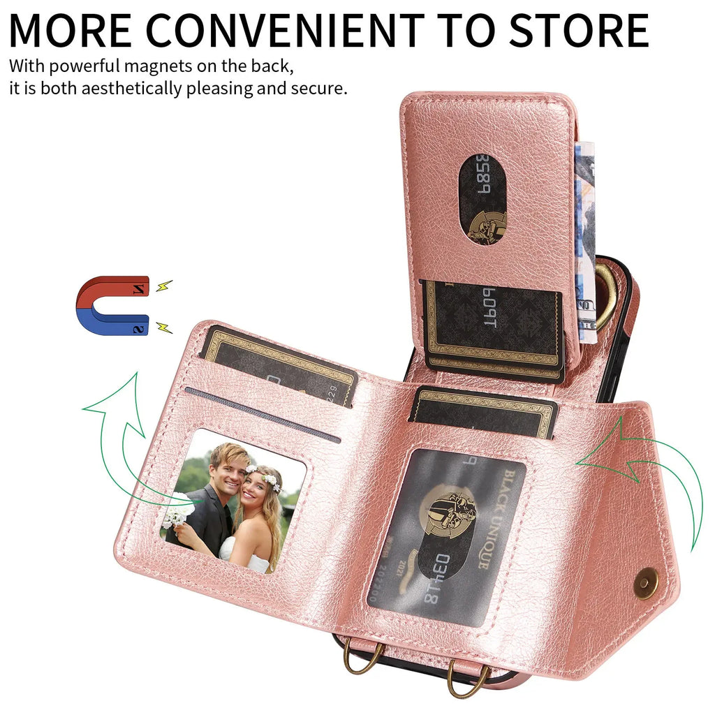 Leather Wallet Case for iPhone 15 / 14 / 13 / 12 / 11 Series