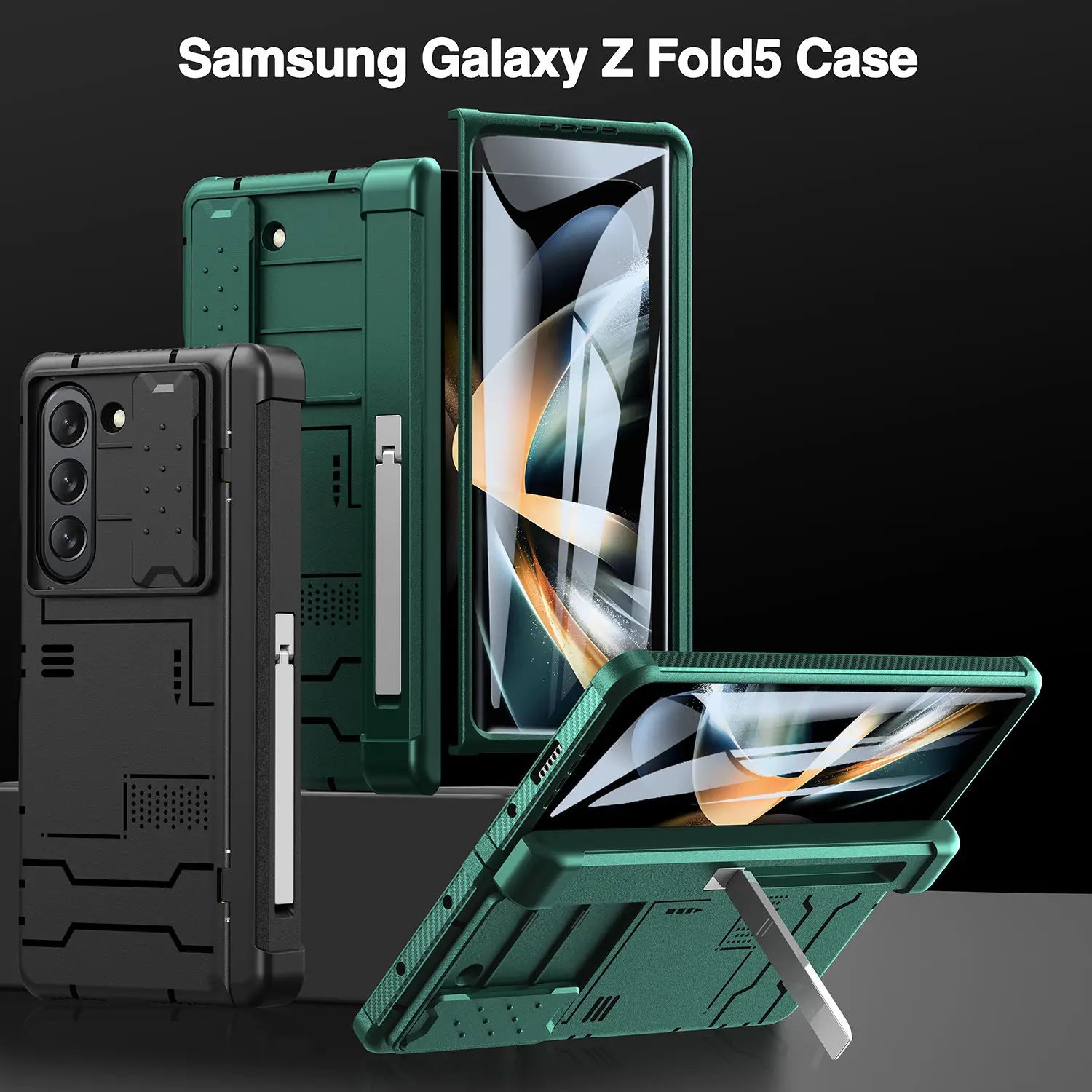 Heavy Duty Rugged Case for Samsung Galaxy Z Fold 5 with S-Pen Holder