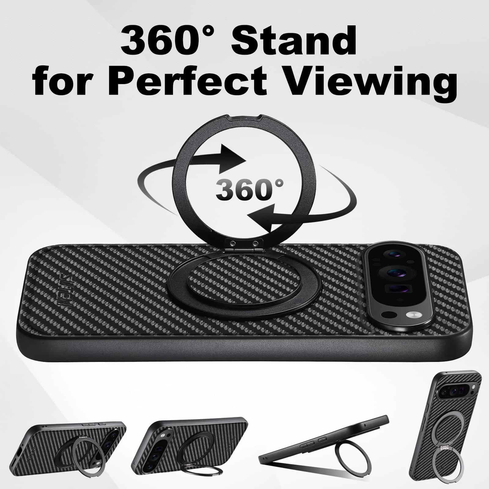Magnetic Carbon Fiber Kickstand Case for Google Pixel 9/8/7/6 Series