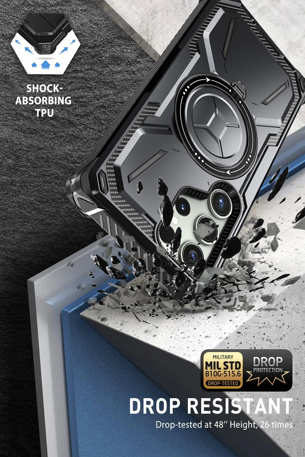 Heavy Duty Magnetic Kickstand Case for Samsung Galaxy S25 / S24 / S23 / S22 / S21 Series