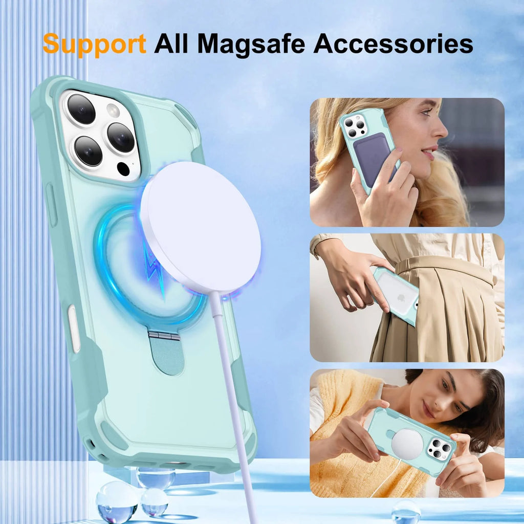 Magnetic Ring Stand Case for iPhone 16e / 16 / 15 / 14 / 13 / 12 / 11 Series