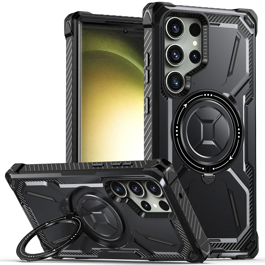 Heavy Duty Magnetic Kickstand Case for Samsung Galaxy S25 / S24 / S23 / S22 / S21 Series