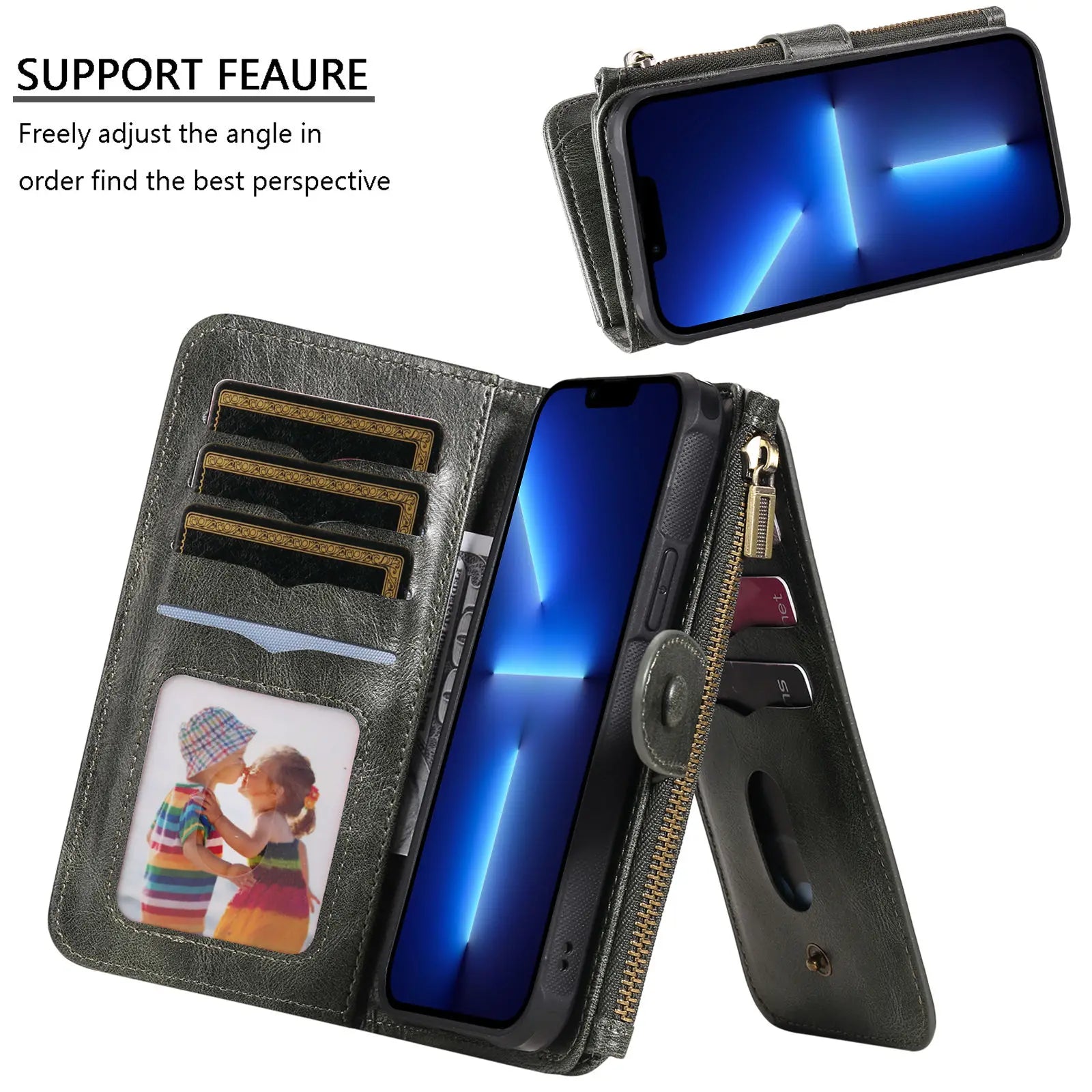 2-in-1 Magnetic Wallet Case for iPhone 15–11 Series