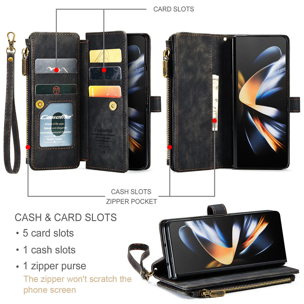 Magnetic Wallet Flip Case for Samsung Galaxy Z Fold 3 / Z Fold 4