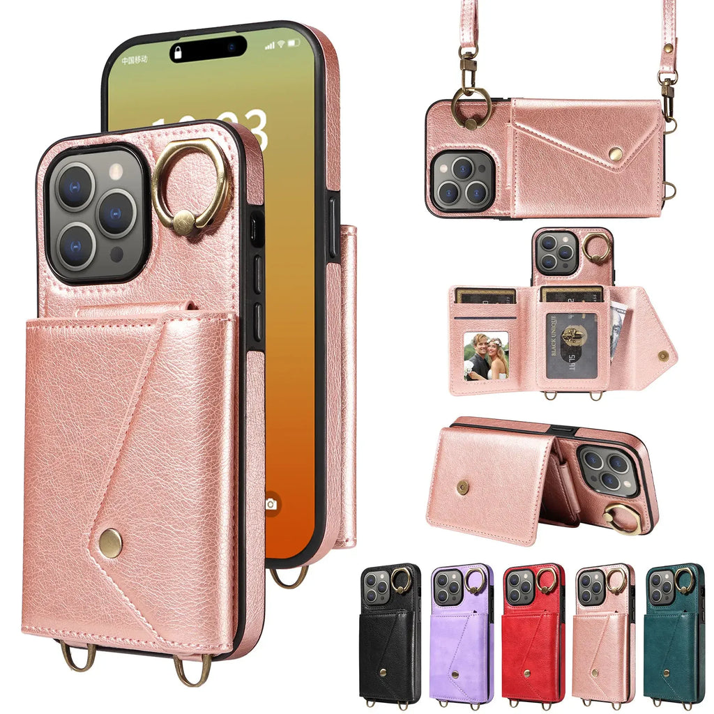 Leather Wallet Case for iPhone 15 / 14 / 13 / 12 / 11 Series