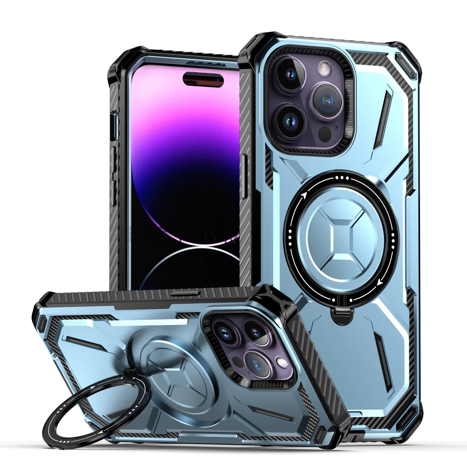 Heavy Duty Magnetic Kickstand Case for iPhone 15 / 14 / 13 / 12 / 11 Series