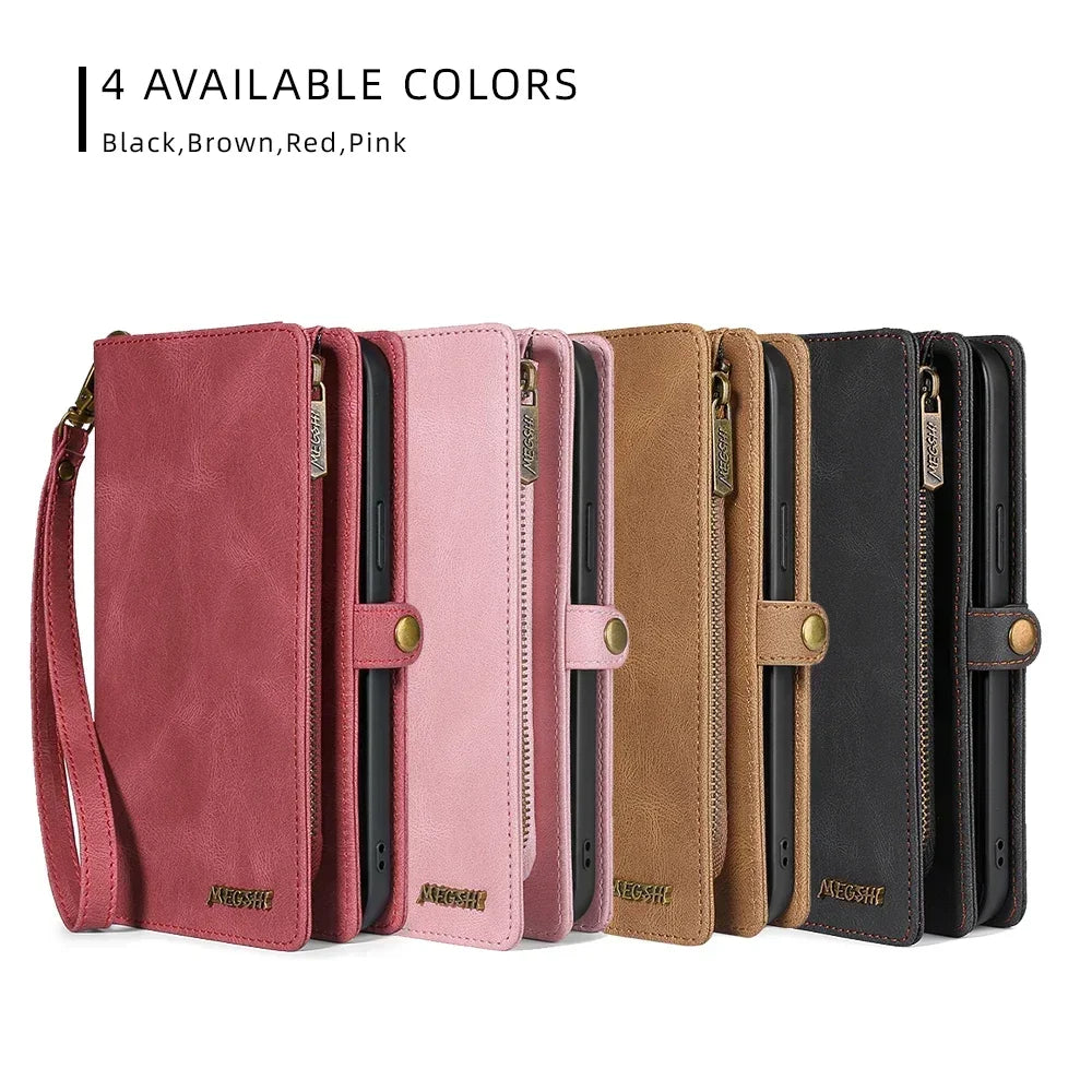Leather Wallet Case for iPhone 16 / 15 Series