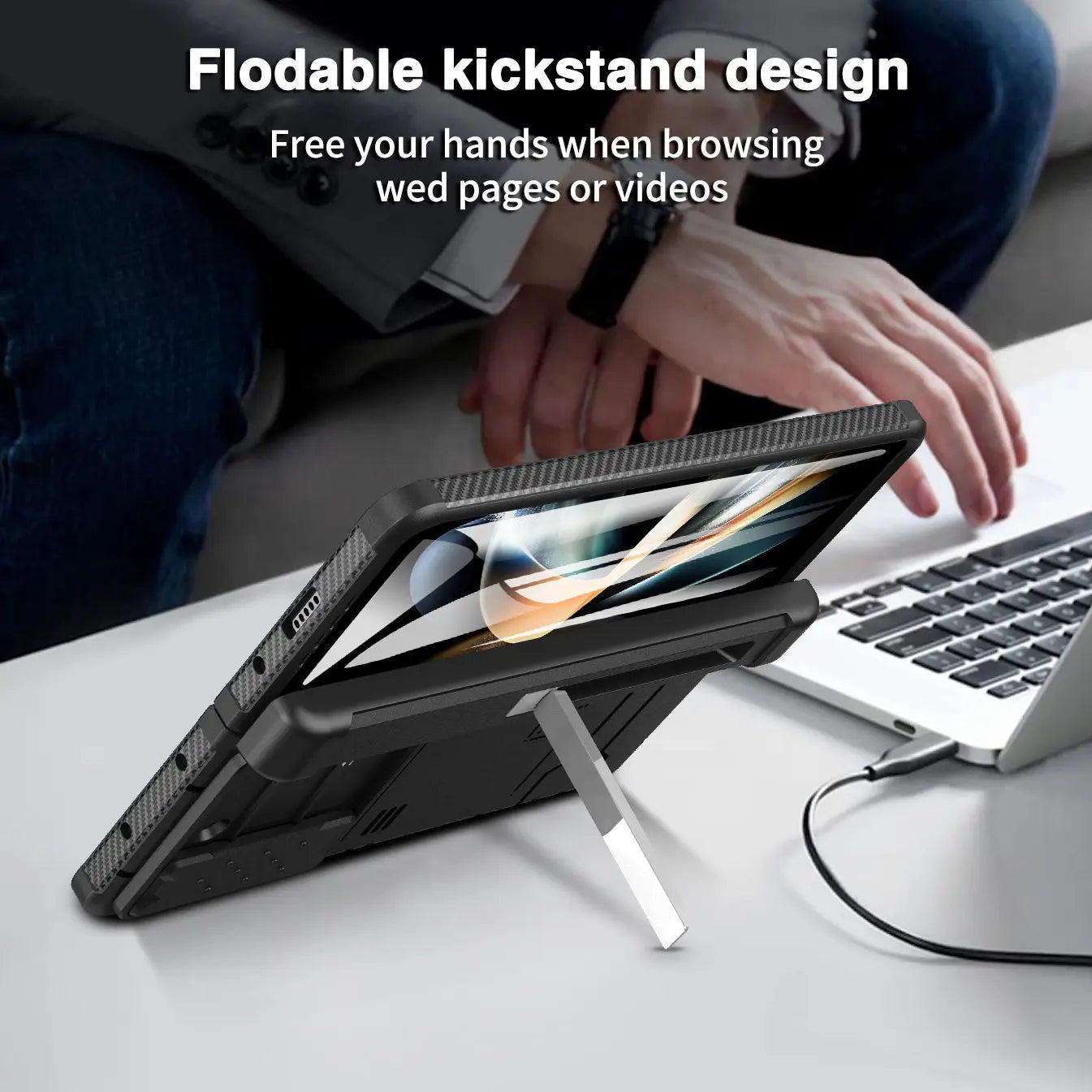 Heavy Duty Rugged Case for Samsung Galaxy Z Fold 5 with S-Pen Holder