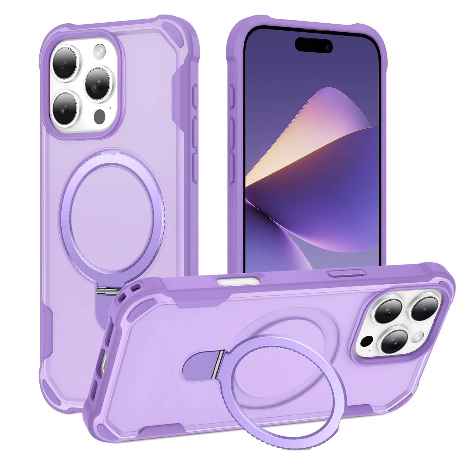 Magnetic Ring Stand Case for iPhone 16e / 16 / 15 / 14 / 13 / 12 / 11 Series
