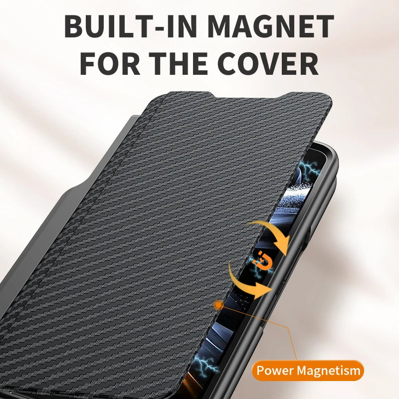 Leather Wallet Case with S Pen Holder for Samsung Galaxy Z Fold 4 / 3