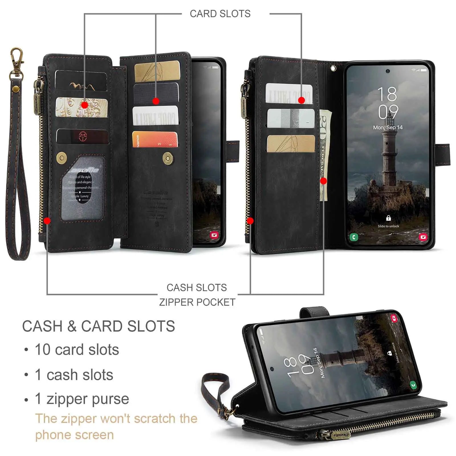 Leather Wallet Case for Samsung Galaxy A55 / A35 / A25 5G