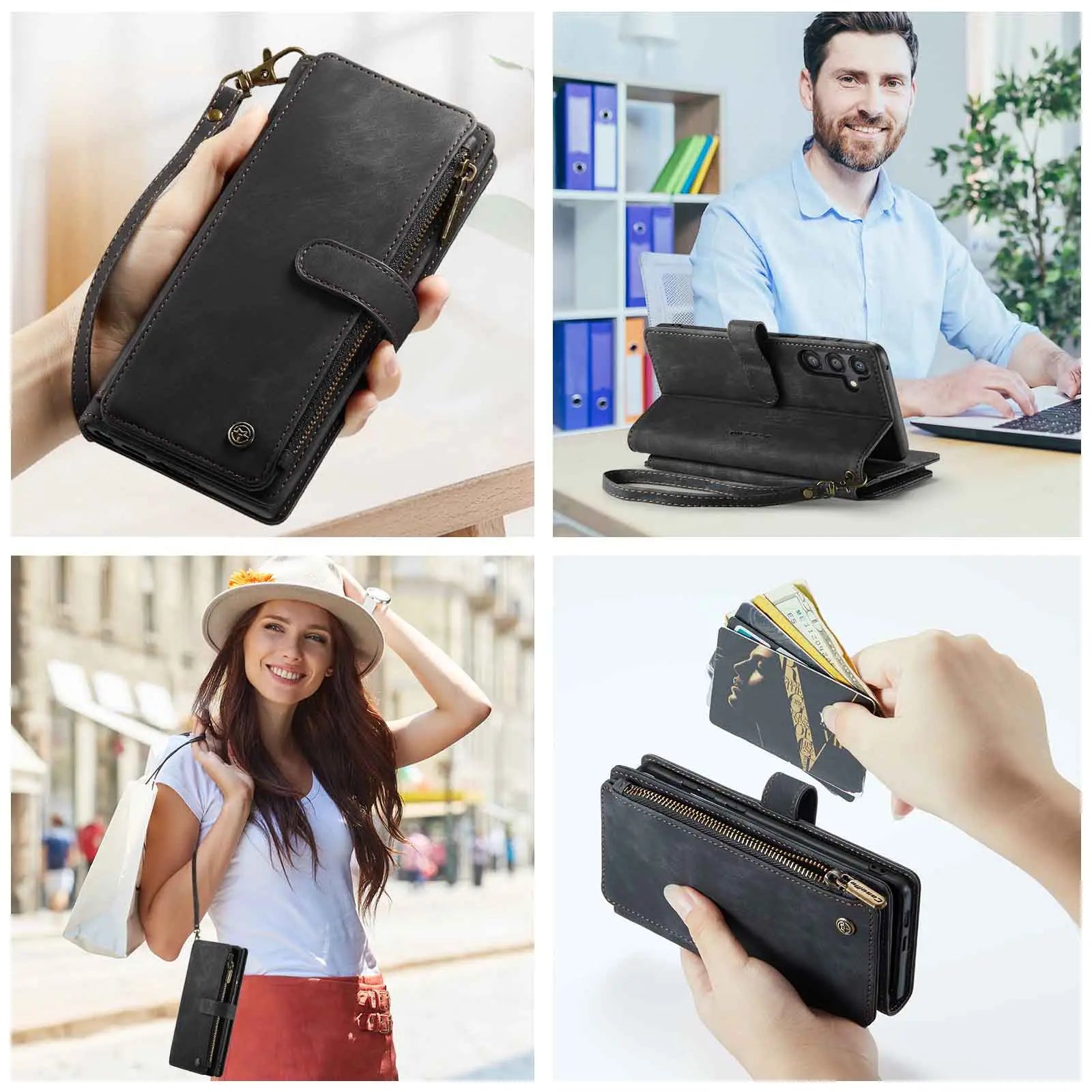 Leather Wallet Case for Samsung Galaxy A55 / A35 / A25 5G