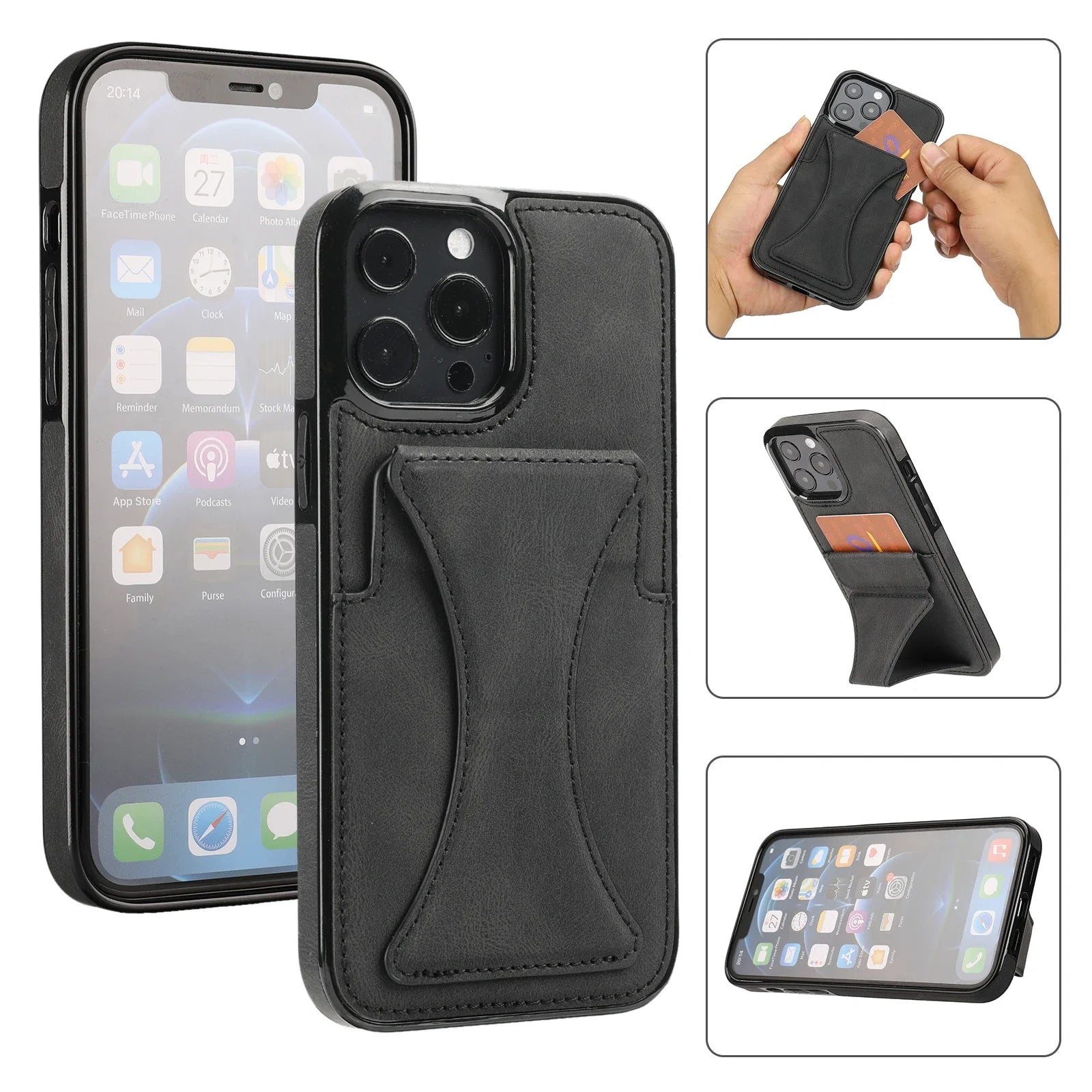 Premium Leather Card Holder Case for iPhone 13 / 12 / 11 Series