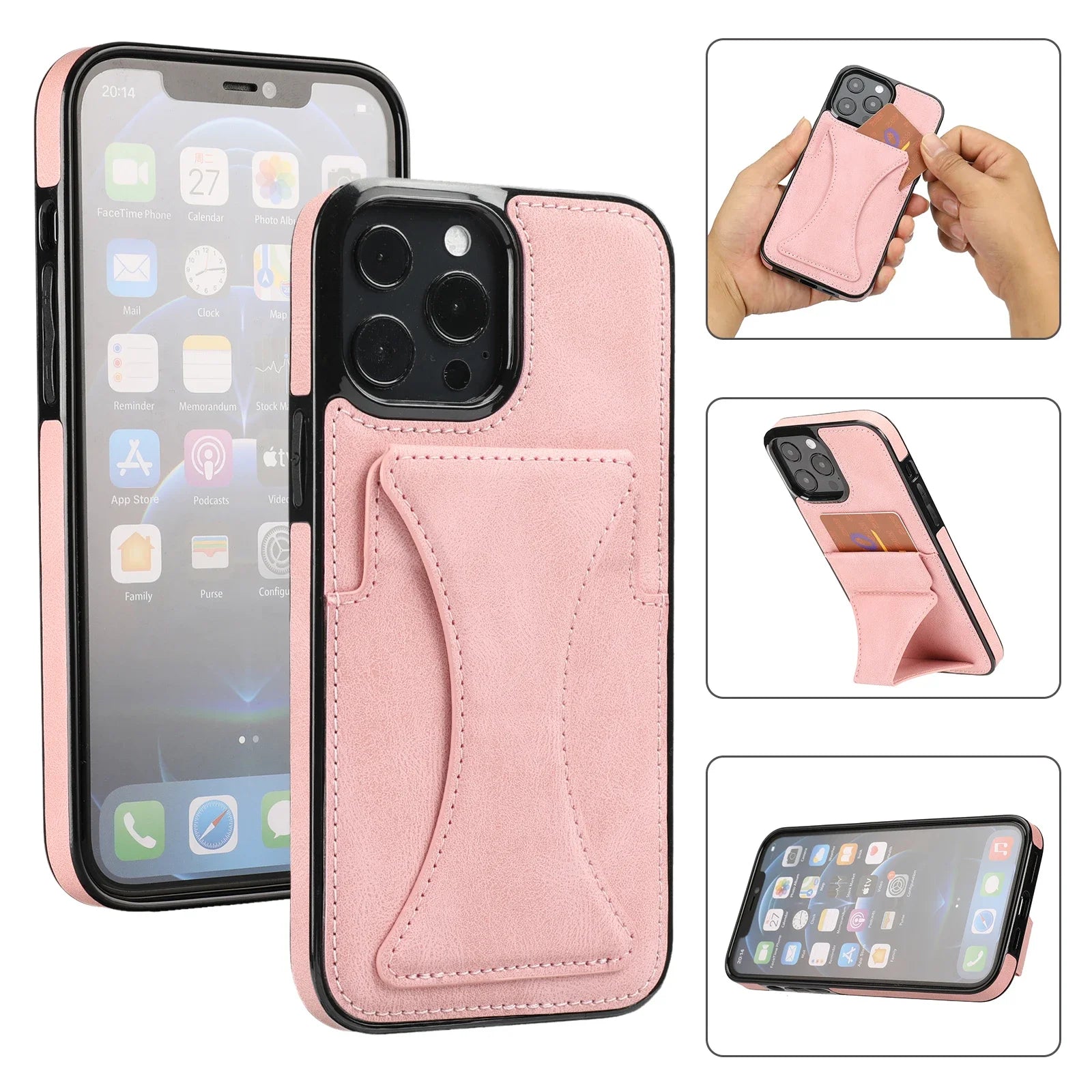 Premium Leather Card Holder Case for iPhone 13 / 12 / 11 Series