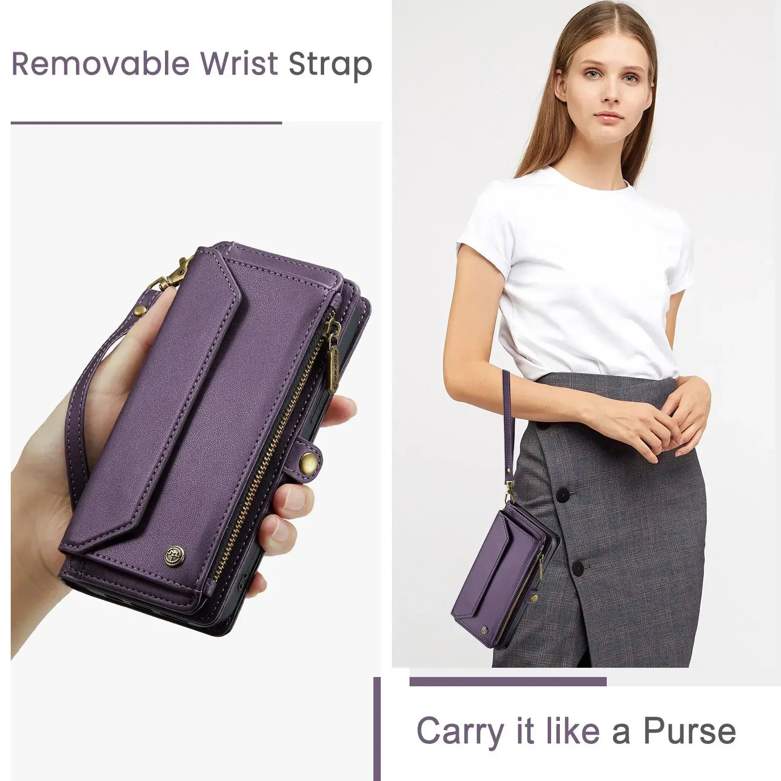 RFID Blocking Crossbody Wallet Case for iPhone 15–11 Series