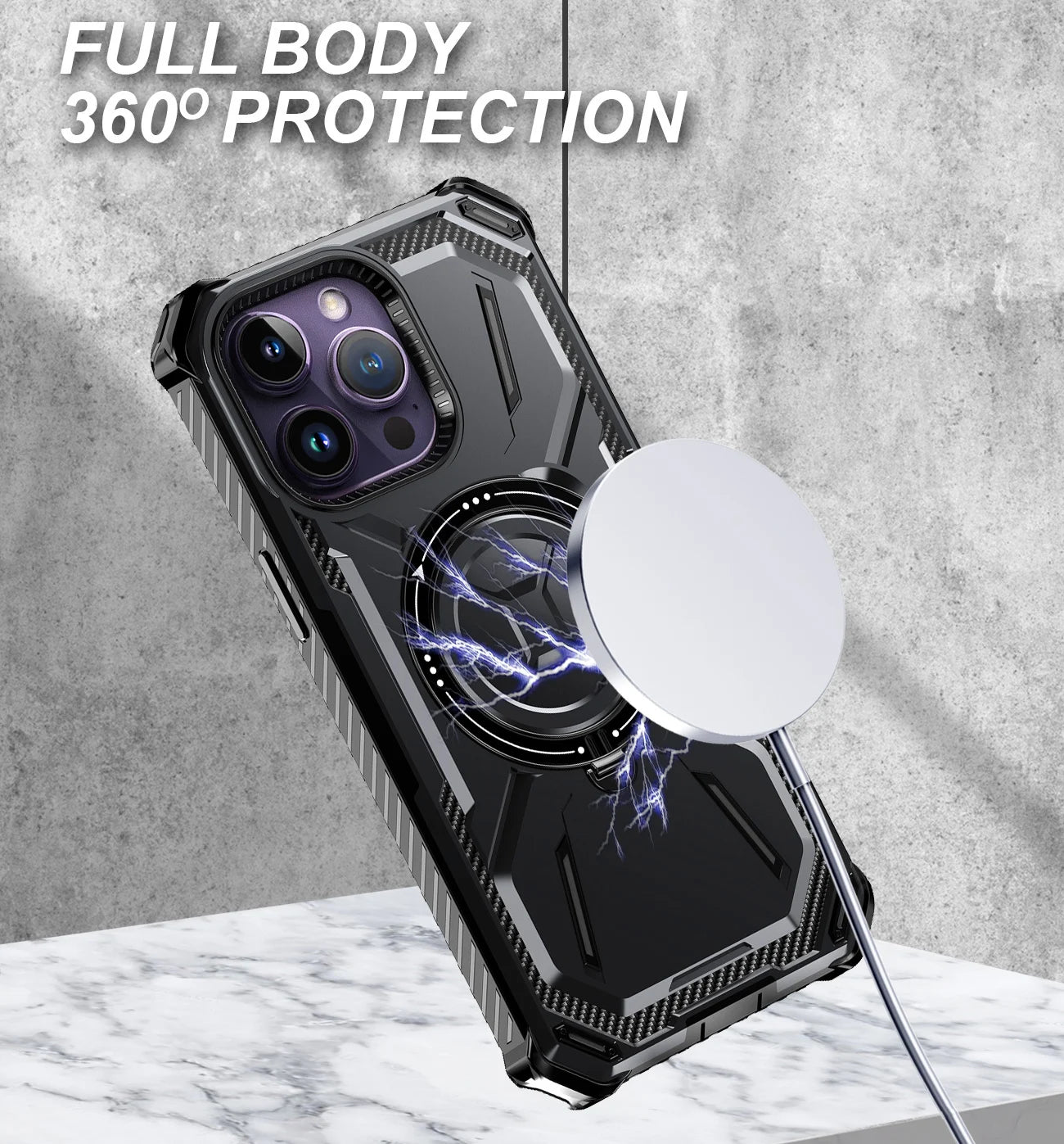 Heavy Duty Magnetic Kickstand Case for iPhone 15 / 14 / 13 / 12 / 11 Series