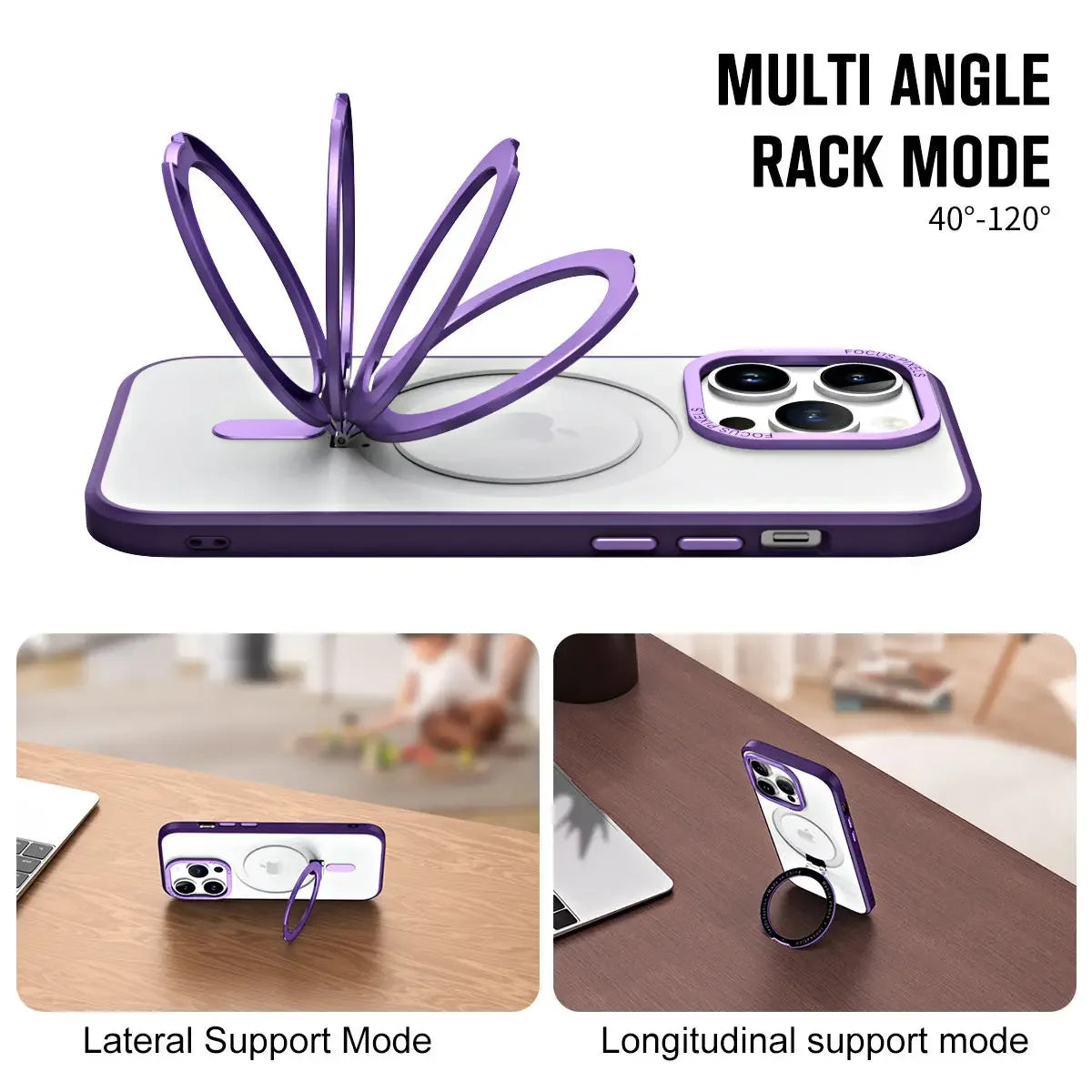 Magnetic Invisible Stand Case for iPhone 14 / 13 / 12 / 11 Series
