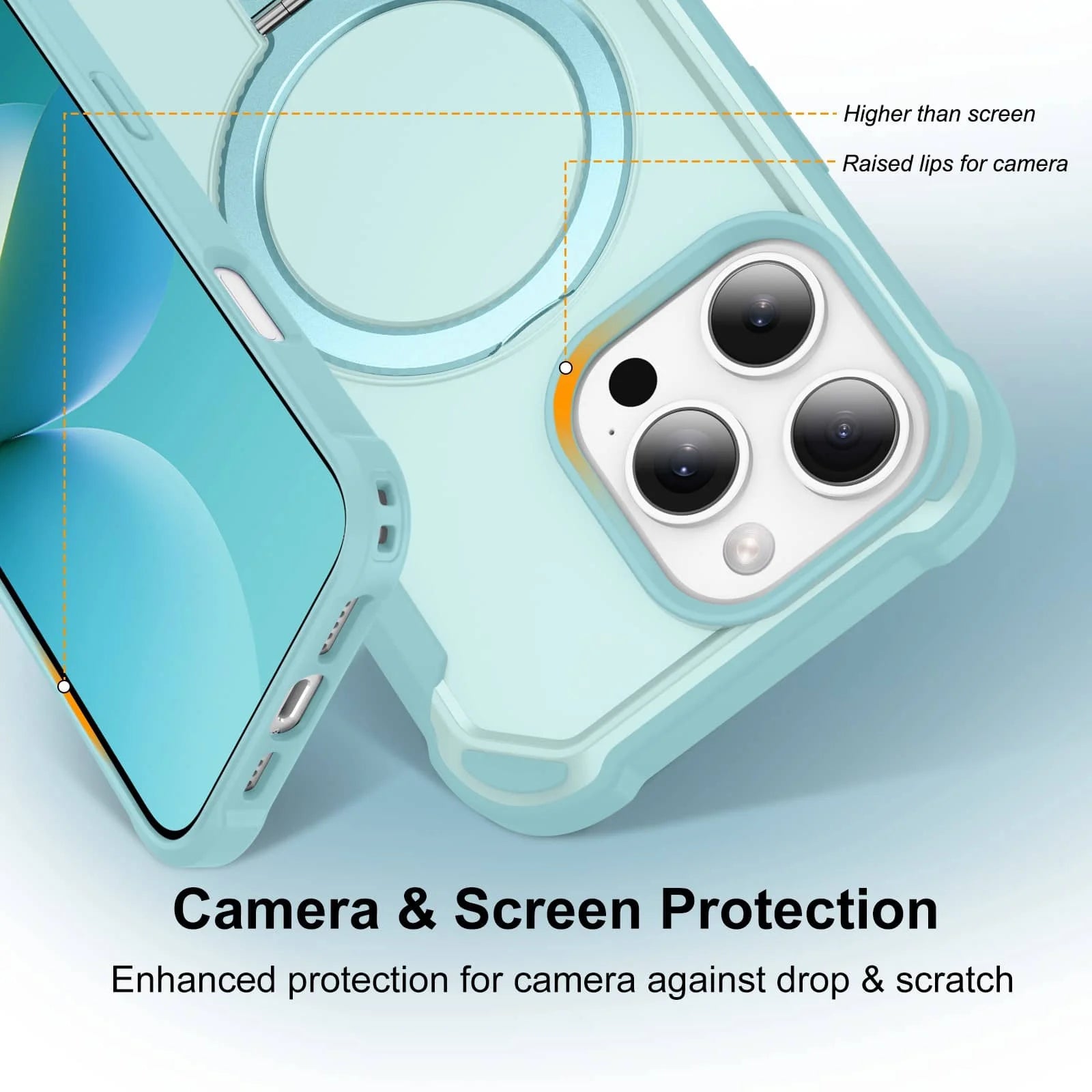 Magnetic Ring Stand Case for iPhone 16e / 16 / 15 / 14 / 13 / 12 / 11 Series