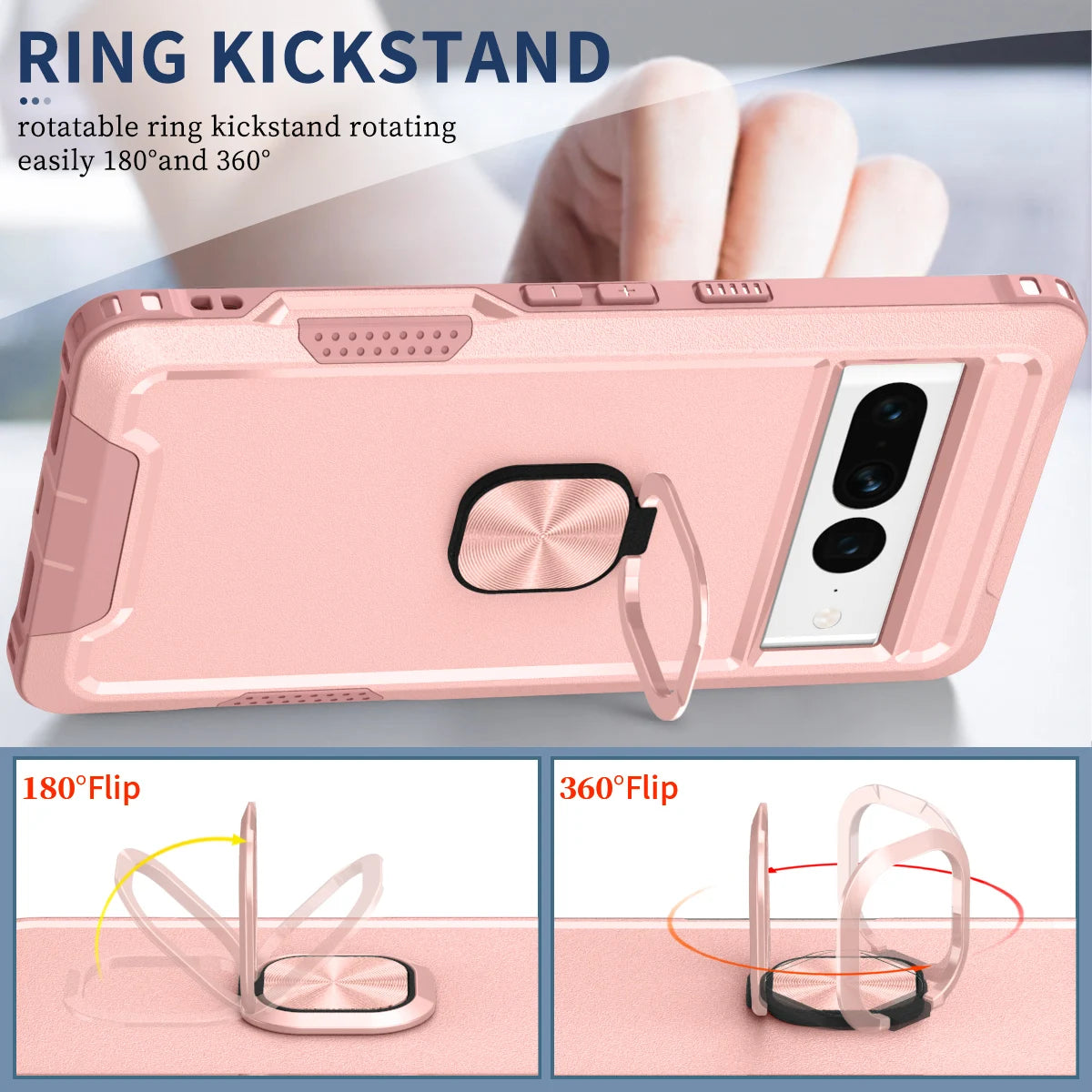 Heavy Duty Ring Kickstand Case for Google Pixel 7/6 Series