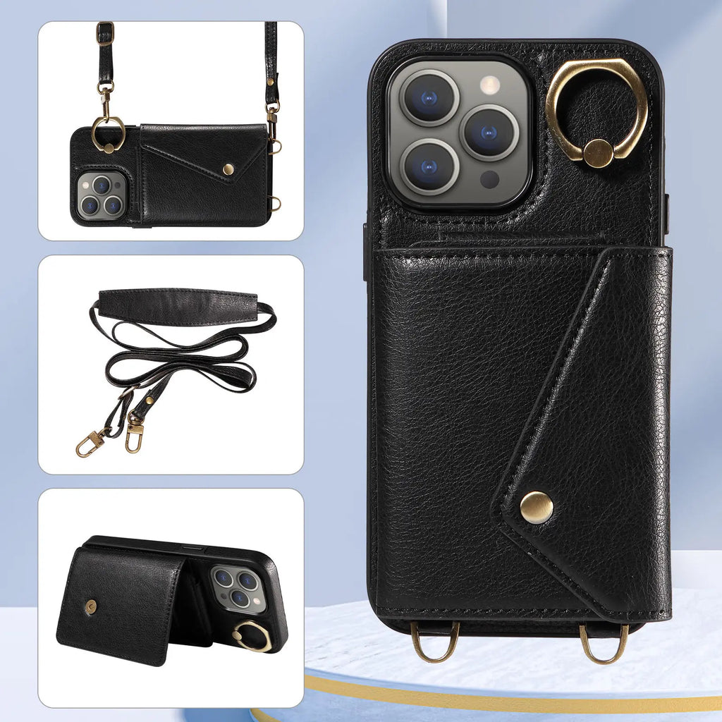 Leather Wallet Case for iPhone 15 / 14 / 13 / 12 / 11 Series