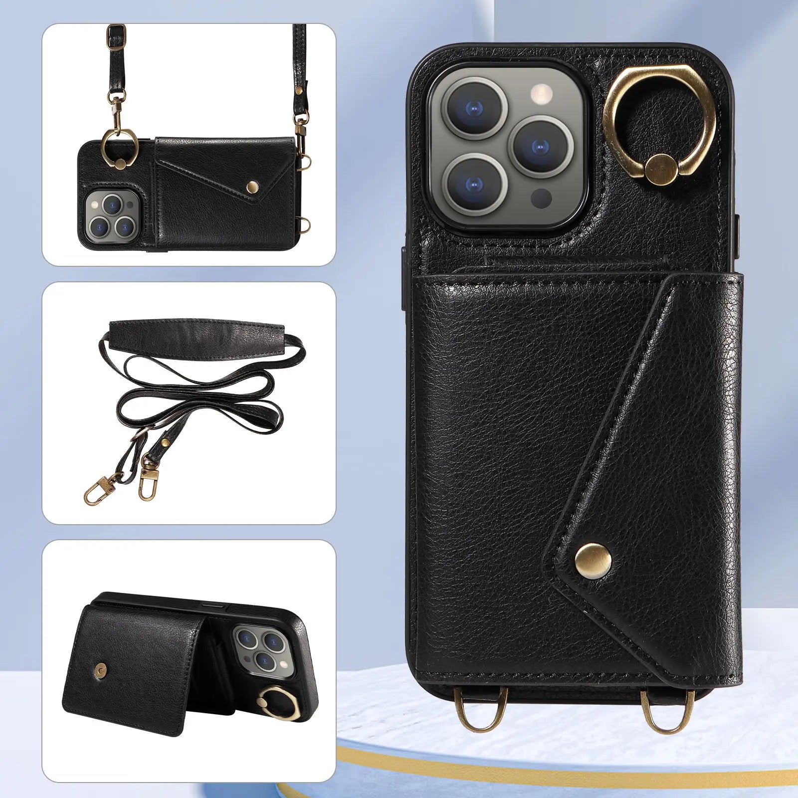 Leather Wallet Case for iPhone 15 / 14 / 13 / 12 / 11 Series