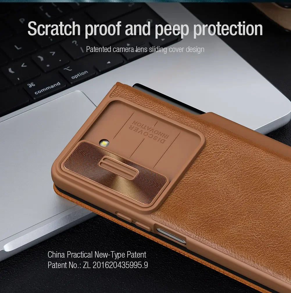 NILLKIN Qin Leather Case for Samsung Galaxy Z Fold 5 with S-Pen Holder