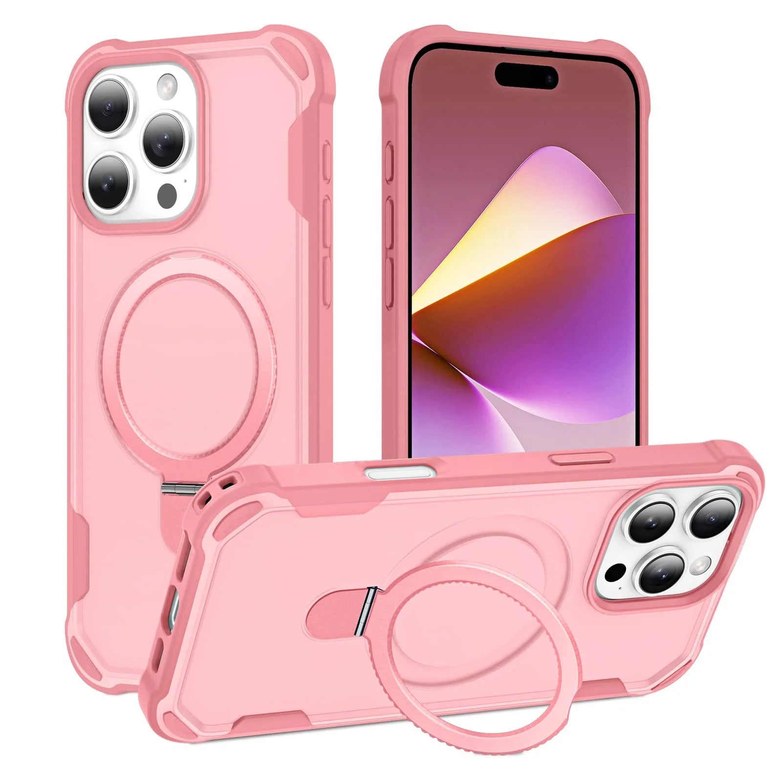 Magnetic Ring Stand Case for iPhone 16e / 16 / 15 / 14 / 13 / 12 / 11 Series