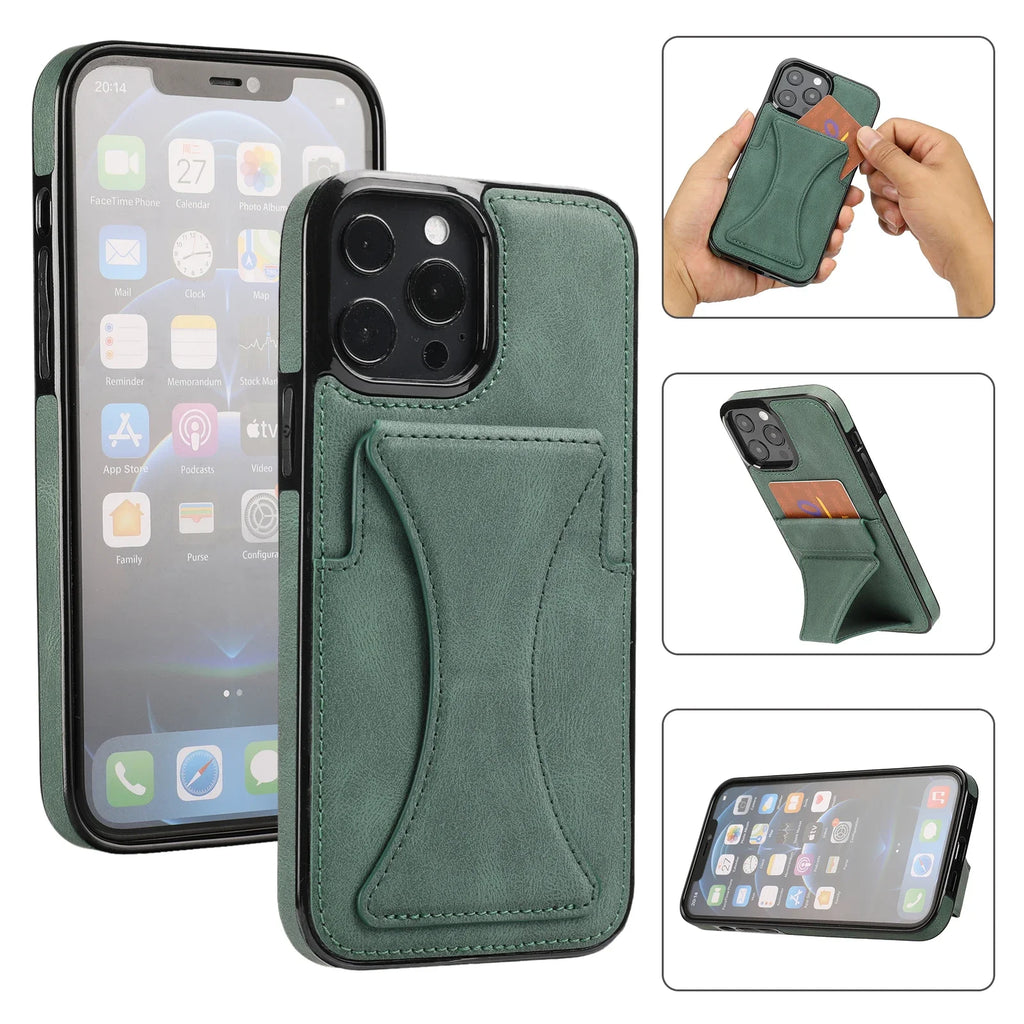 Premium Leather Card Holder Case for iPhone 13 / 12 / 11 Series