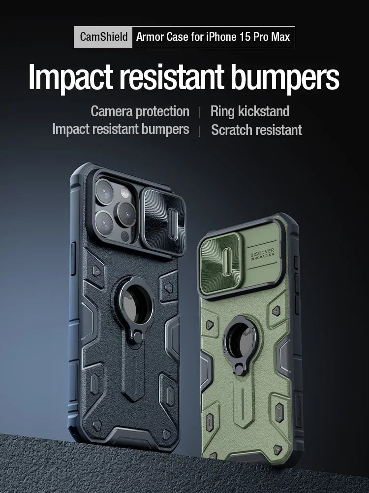 Nillkin Ring Stand Camera Protection Case for iPhone 15 Pro Max / Pro