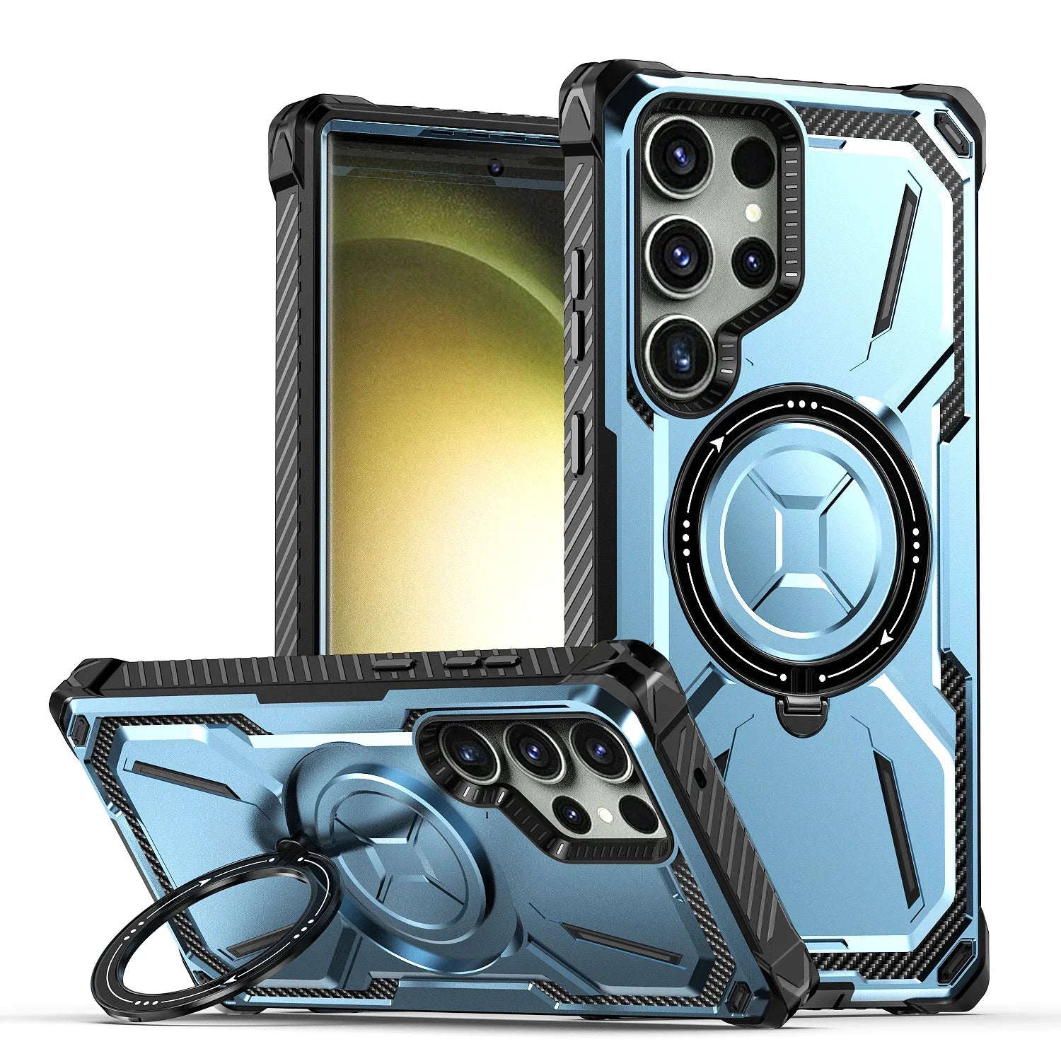Heavy Duty Magnetic Kickstand Case for Samsung Galaxy S25 / S24 / S23 / S22 / S21 Series