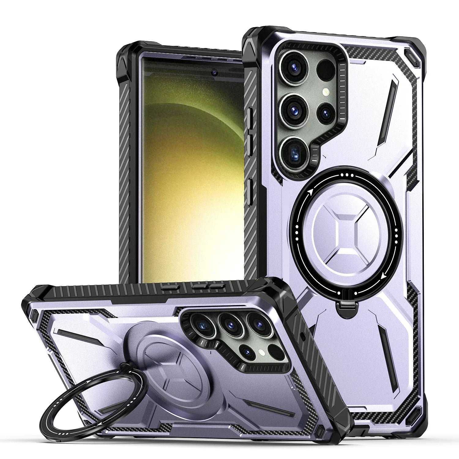 Heavy Duty Magnetic Kickstand Case for Samsung Galaxy S25 / S24 / S23 / S22 / S21 Series