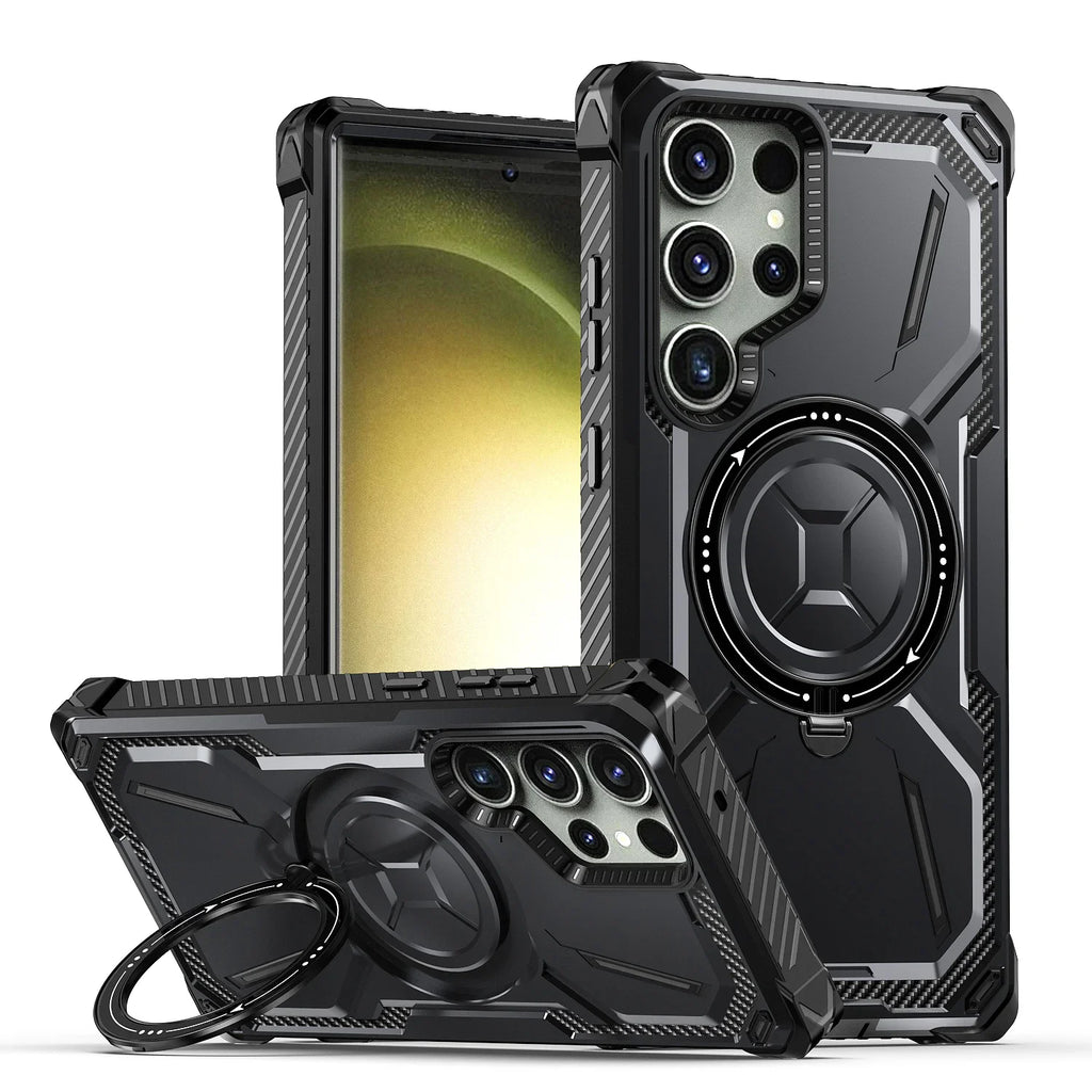 Heavy Duty Magnetic Kickstand Case for Samsung Galaxy S25 / S24 / S23 / S22 / S21 Series