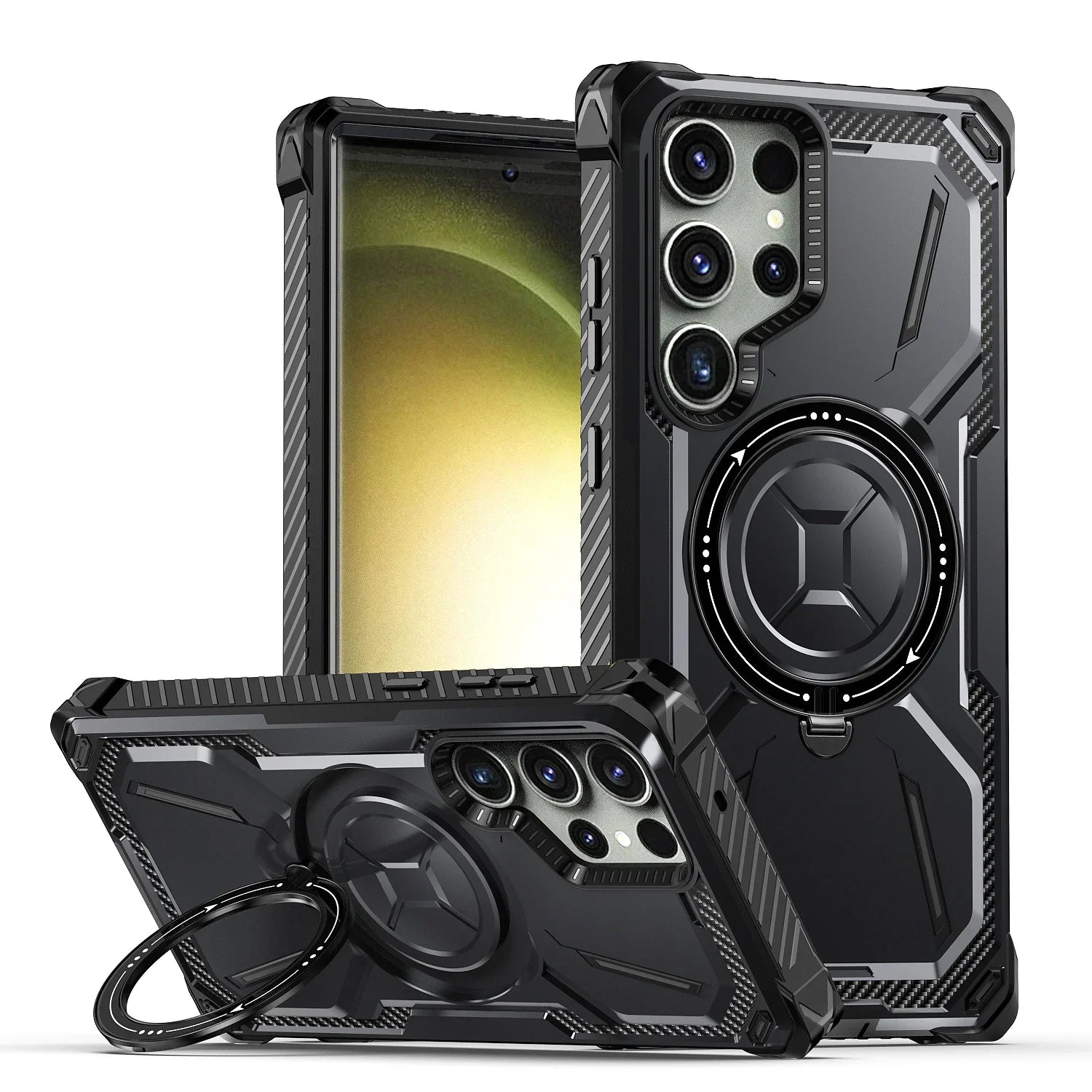 Heavy Duty Magnetic Kickstand Case for Samsung Galaxy S25 / S24 / S23 / S22 / S21 Series