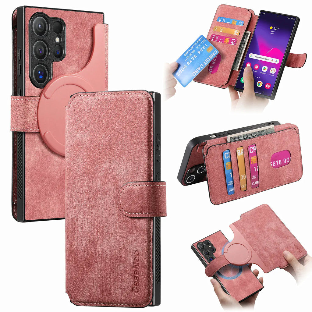 Detachable Magnetic Wallet Case for Samsung Galaxy S / Note / M Series