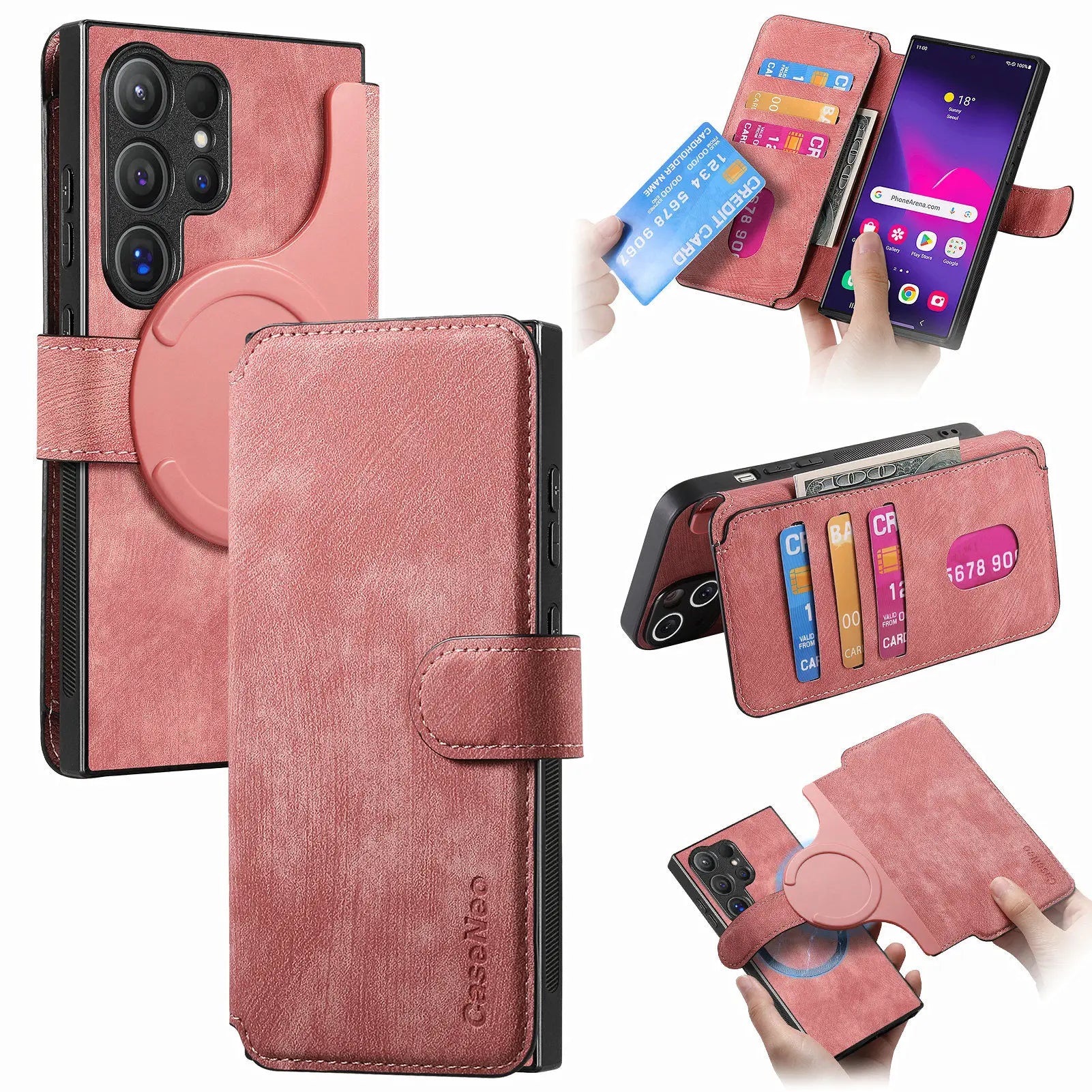 Detachable Magnetic Wallet Case for Samsung Galaxy S / Note / M Series