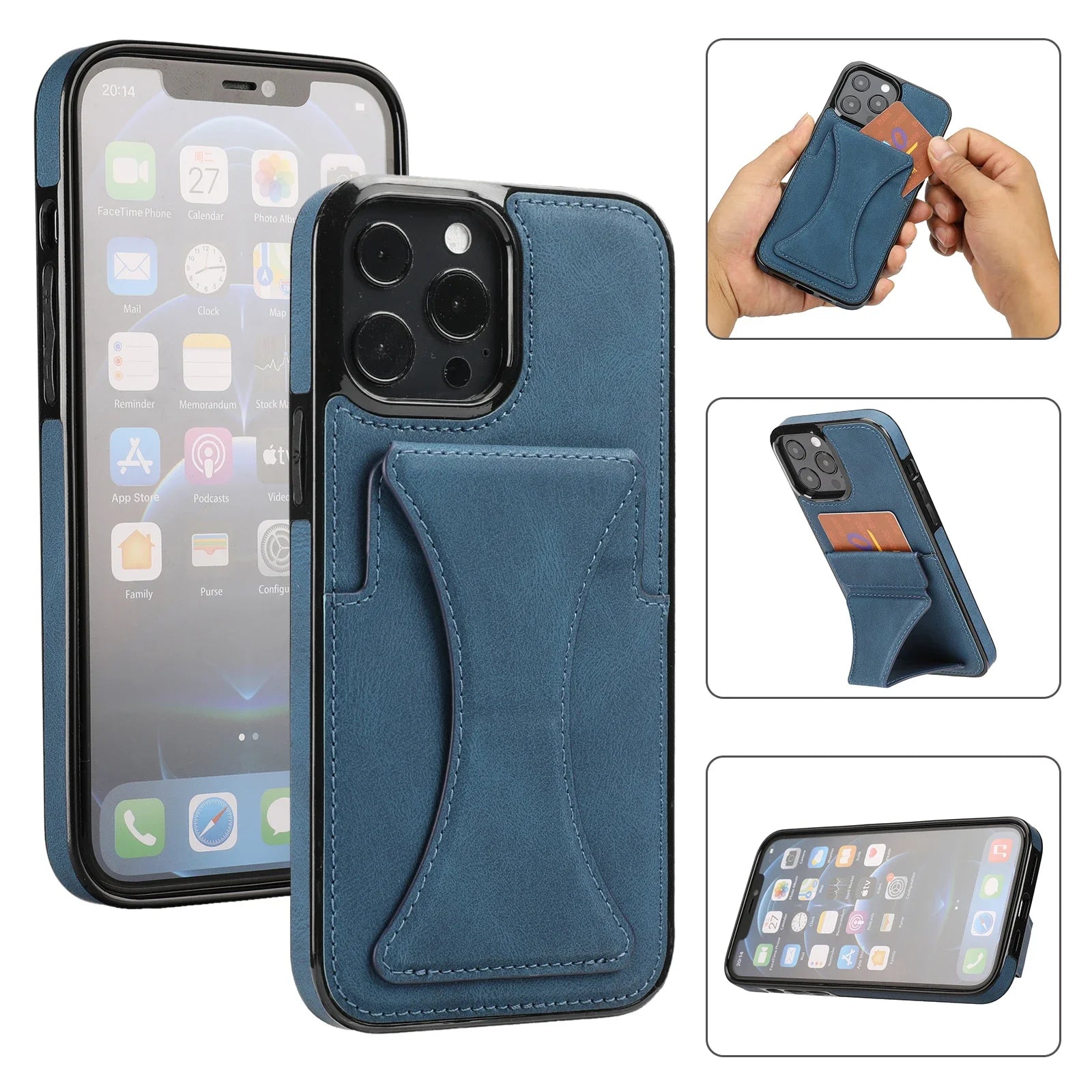 Premium Leather Card Holder Case for iPhone 13 / 12 / 11 Series