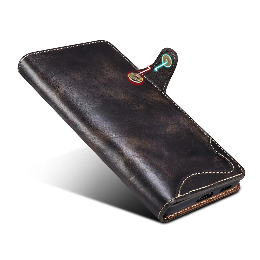 Genuine Leather Wallet Case for Samsung Galaxy S & Note Series